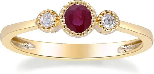 Miniatura 2 de Gin & Grace Anillo de oro amarillo de 14 quilates con zafiro azul y diamante natural (I1) para mujer., oro amarillo, 7