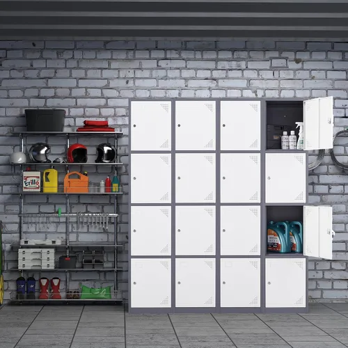 Miniatura 4 de Letaya Taquillas de metal para empleados, gabinete de almacenamiento de acero de 71 pulgadas con 4 puertas con cerradura para personal de oficina