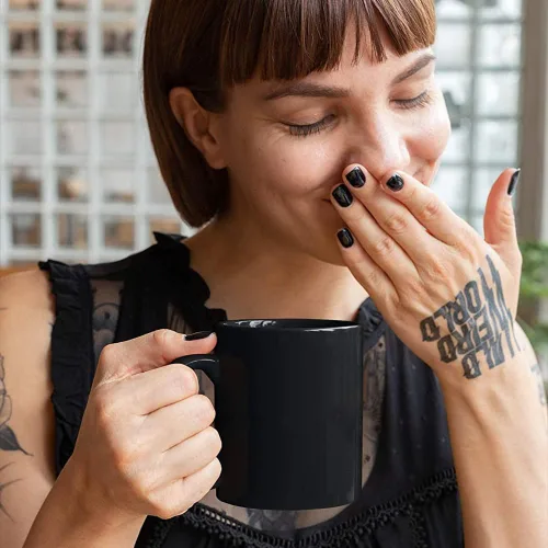 Miniatura 2 de Taza de café con dedo 3D en la parte inferior, divertida taza de café para hombres y mujeres, taza de café novedosa con elefante blanco, regalo