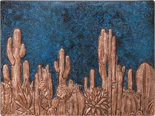Miniatura 3 de Protector contra salpicaduras de cocina, salpicadero de cobre con símbolo del suroeste, panel de cobre personalizado, azulejos de cobre hechos a