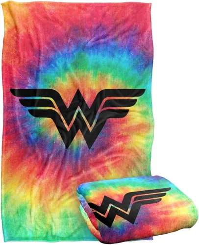 Wonder Woman - Manta de teñido anudado, tacto sedoso, súper suave, 36 x 58 pulgadas