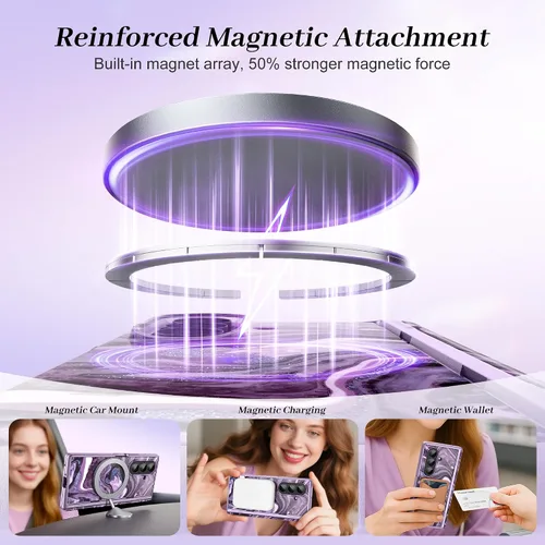 Miniatura 4 de GVIEWIN Funda para Z Fold 7 con Protector de Pantalla HD Integrado [Compatible con Magsafe][Soporte Oculto] Protección Magnética de Cuerpo Completo