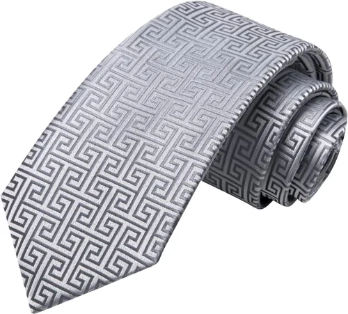 Miniatura 178 de Hi-Tie Corbata clásica de cachemira para hombre con pañuelo y gemelos a cuadros