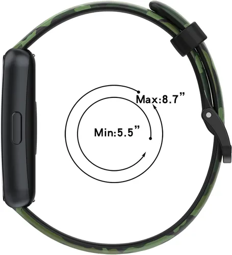 Miniatura 5 de FitTurn Paquete de 5 bandas deportivas ajustables de goma de silicona con estampado de camuflaje, accesorios para HUAWEI Band 7/Honor Band 7 Fitness