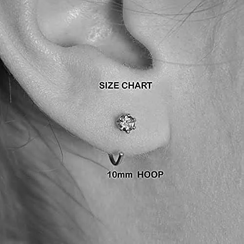 Miniatura 4 de Aretes de plata de ley para mujeres y niñas, hipoalergénicos para cartílago