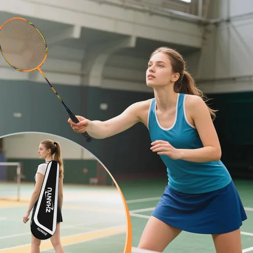 Miniatura 7 de Raqueta de bádminton, raquetas de bádminton, ofensivas y defensivas, ligeras de fibra de carbono de 2.65 oz de una sola pieza, moldeadas