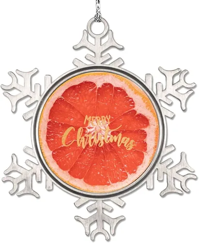 Miniatura 16 de Adorno de copo de nieve verde para árboles de Navidad, frutas, comida realista, adornos de Navidad personalizados 2022, divertido recuerdo de metal