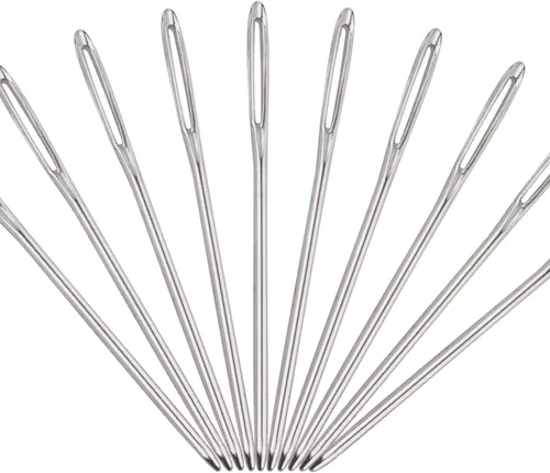 Miniatura 4 de BronaGrand 50 agujas de hilo de metal de ojo grande de 2.7 pulgadas para tejer proyectos de ganchillo