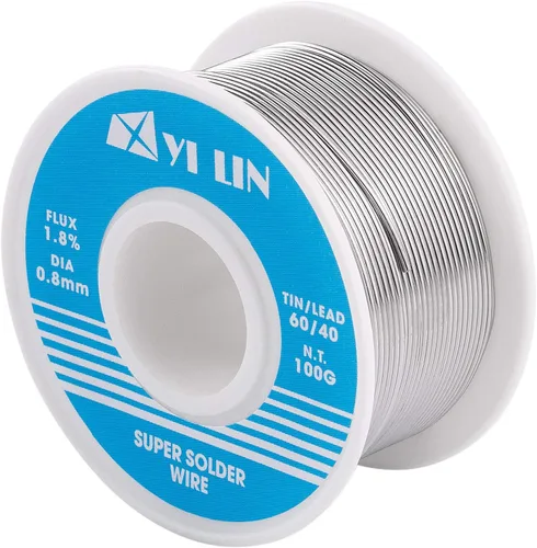 YI LIN 60/40 Soldadura 3.53 oz de estaño plomo colofonia núcleo alambre de soldadura para soldadura eléctrica (0.031 in/3.53 oz)