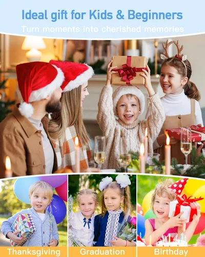 Miniatura 6 de Cámara digital para niños, cámara digital 1080P FHD 44MP para apuntar y disparar para fotos con tarjeta de 32 GB, zoom 16X, cámara compacta regalos
