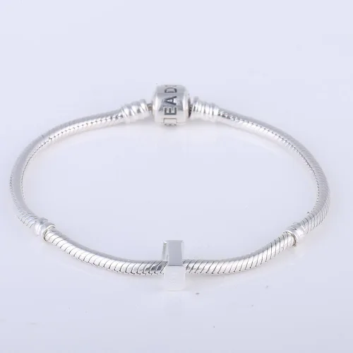 Miniatura 4 de ABUN Abalorio de plata de ley 925 con letra inicial de la A a la Z se adapta a pulseras collar Plata esterlina