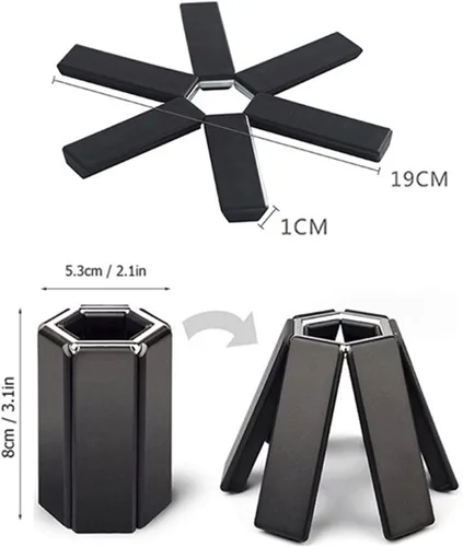 Miniatura 6 de Almohadilla aislante plegable creativa 2023, alfombrilla de silicona resistente al calor, almohadillas calientes antideslizantes para encimeras