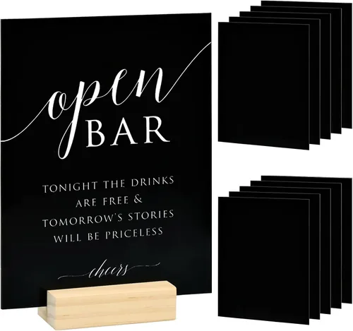 Miniatura 10 de 10 paquetes de hojas en blanco de acrílico negro para números de mesa, hojas en blanco de acrílico negro de 5 x 7 pulgadas, 1/8 de pulgada