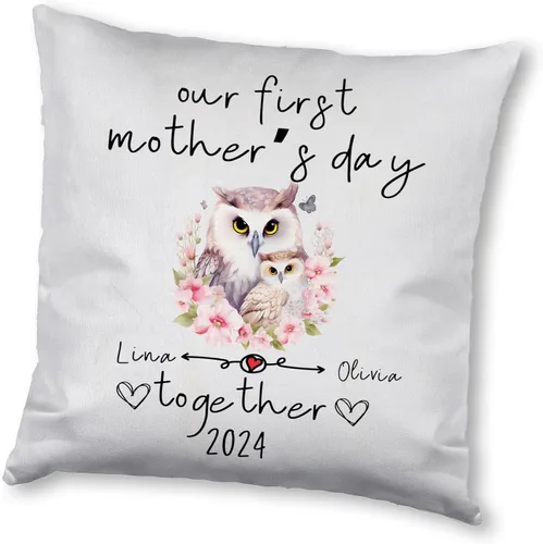 Miniatura 6 de Funda de almohada personalizada con diseño floral de búho, regalo para mamá, abuela, para ella