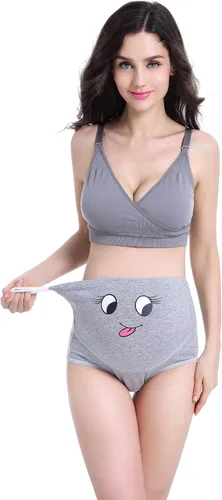 Miniatura 5 de SEPMINDU Algodón 3 Pack Embarazo Maternidad Overbump Sonrisa Cintura Alta Ajustable Ropa Interior Bragas