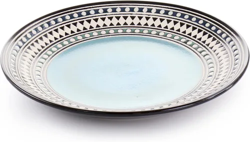 Miniatura 3 de Elama Blue Sage - Vajilla de cerámica de 16 piezas con doble tazón, color azul