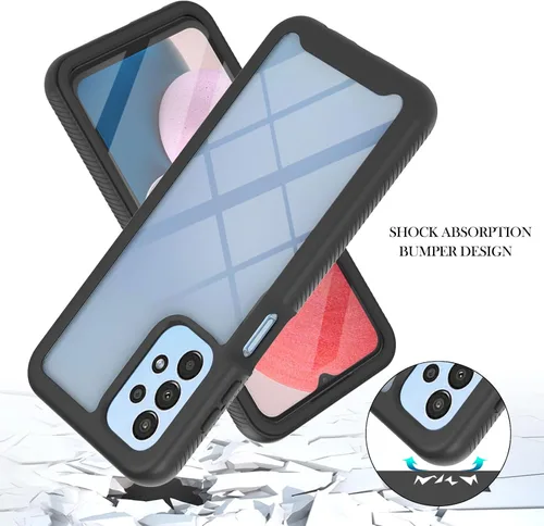 Miniatura 4 de Funda para Samsung Galaxy A13 LTE 4G, Samsung A13 LTE Funda para teléfono con protector de pantalla integrado, cubierta trasera delgada transparente