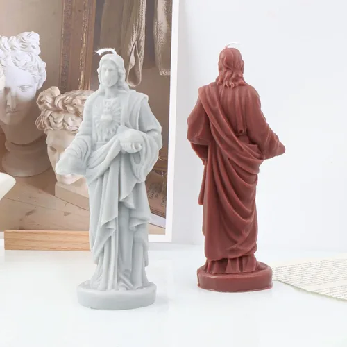 Miniatura 2 de Cestony Moldes de silicona de vela de Jesús 3D para hacer velas, estatuas de resina de yeso y decoración del hogar