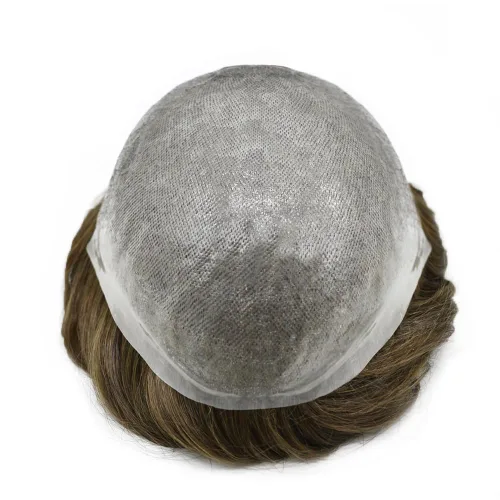 Miniatura 6 de Tupé de piel ultrafina para hombres Piezas de pelo Sistema de reemplazo Real Cabello humano Piezas para hombres Toupee Protesis Capilar Para Hombre