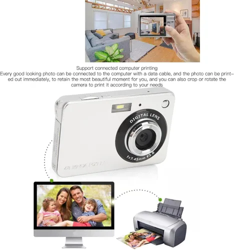 Miniatura 4 de Cámara digital 4K, cámara de vlogging de 48MP con zoom 8X anti vibración, pantalla de 2.7 pulgadas, cámara compacta para fotografía
