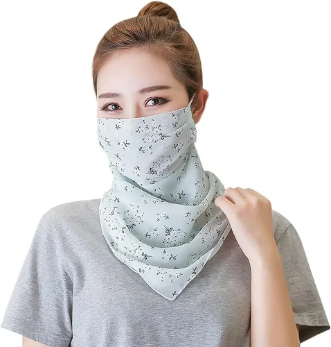 Miniatura 9 de Bufanda tipo bandana para mujeres y niñas, con cintas elásticas para las orejas, polaina para el cuello, pasamontañas, protección contra el polvo