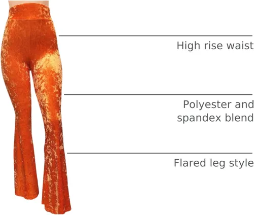 Miniatura 71 de ShopMyTrend - Pantalones de yoga largos con piernas anchas y acampanadas estilo palazzo, con cintura alta, para mujer