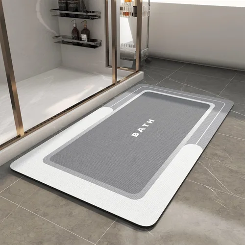 MontVoo -Alfombra de baño, antideslizante, súper absorbente, resistente a las manchas, de secado rápido, delgada, para baño, suelo, bañera, tocador,