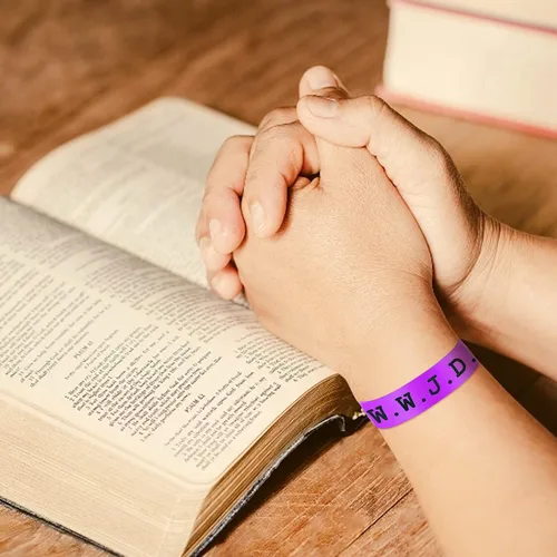 Miniatura 2 de Long tiantian WWJD - Pulsera con texto en inglés «What Would Jesus Do», pulseras WWJD para mujeres, pulseras W.W.J.D para hombres, joyería
