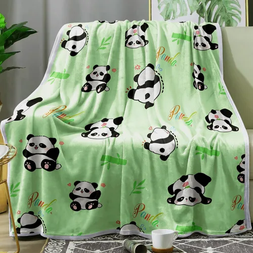 Miniatura 12 de Manta de panda súper suave y acogedora Mantas ligeras azules con diseño de pandas Accesorios de pandabear regalos para niñas, adolescentes y mujeres