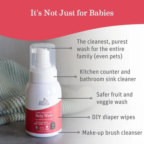 Miniatura 2 de Earth Mama Simply Non-Scents - Jabón de manos espumoso para bebés, orgánico multiusos sin fragancia para pieles sensibles, jabón de castilla