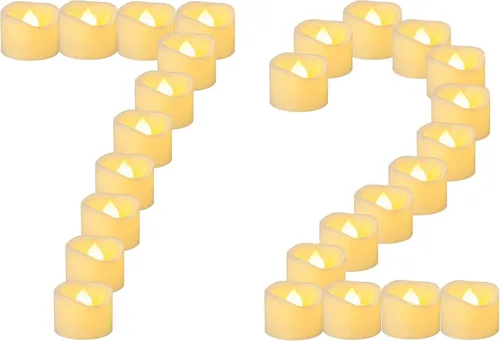 Miniatura 10 de 24 PCS Velas de Té que Cambian de Color Lentamente Operadas con Batería, Luces de Té Eléctricas Coloridas Parpadeantes sin Llama, Velas Votivas LED