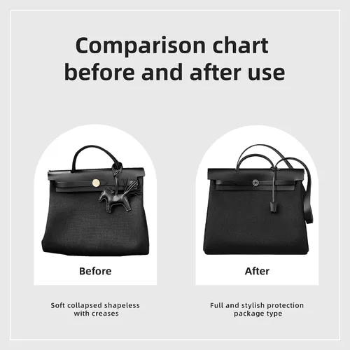 Miniatura 4 de DGAZ Organizador de bolso de seda para bolsas Hermes Herbag 313950, bolso de lujo y organizador de mano, inserto de bolsa Simplicity (negro, H39)