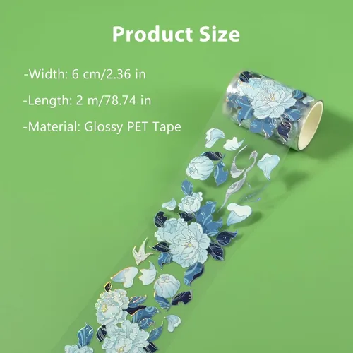 Miniatura 2 de Washi Tape - Cinta adhesiva decorativa de PET para manualidades, diarios, planificadores, suministros de álbumes de recortes, calcomanías de diseño