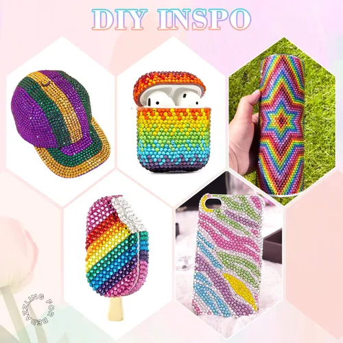 Miniatura 4 de 24000 piezas de diamantes de imitación de resina para embellecer con pegamento para joyería B7000, diamantes de imitación multicolor de 3 mm