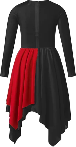 Miniatura 75 de CHICTRY Vestido de baile lírico sin mangas asimétrico para niñas, disfraz de adoración litúrgica contemporánea