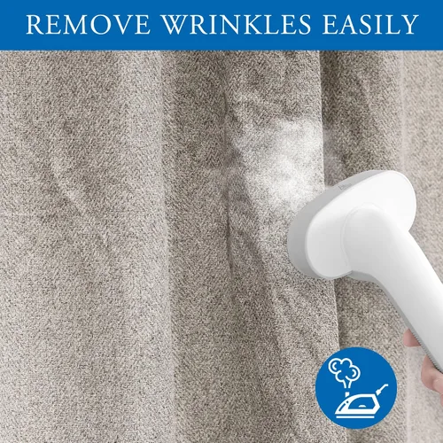 Miniatura 6 de Beauoop Cortinas de lino 100% opacas de 96 pulgadas de largo, 2 paneles para dormitorio, sala de estar, gris pardo con parte trasera blanca