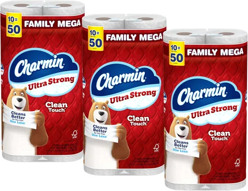 Miniatura 11 de Charmin Papel higiénico ultra fuerte y limpio, 30 megarrollos familiares = 150 rollos regulares