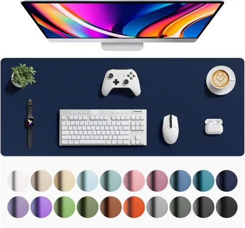 Miniatura 109 de Aothia - Protector de escritorio de cuero sintético, base para mouse, superficie antideslizante e impermeable para escribir y para laptop