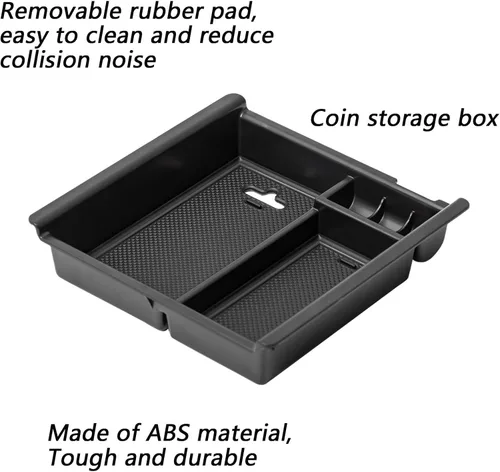 Miniatura 5 de EDBETOS Organizador de accesorios de consola central compatible con Toyota Tacoma 2016-2019 2020 2021 2022 2023, reposabrazos de material ABS, Negro