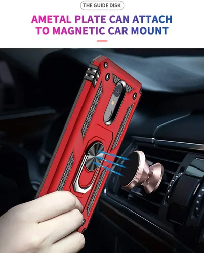 Miniatura 3 de Funda de grado militar para LG Aristo 3, Aristo 2 Aristo 2 Plus/Rebel 4 LTE/Phoenix 4/Zone 4, soporte de metal giratorio con soporte de soporte