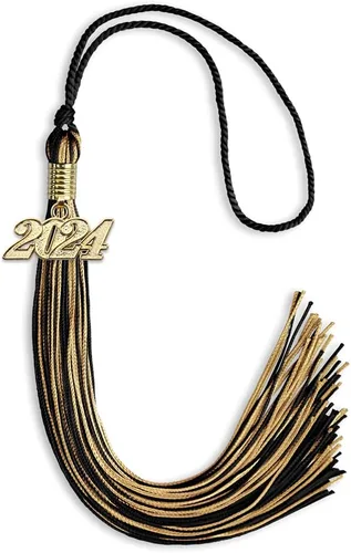 Miniatura 192 de Endea Graduation - Borla de doble color mixto con fecha dorada (negro/dorado antiguo, 2021)