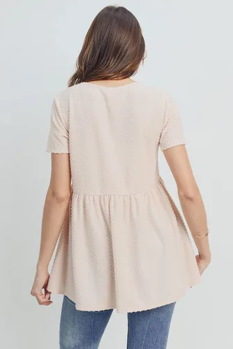 Miniatura 5 de LaClef Top de maternidad plisado frontal con cuello en V para mujer