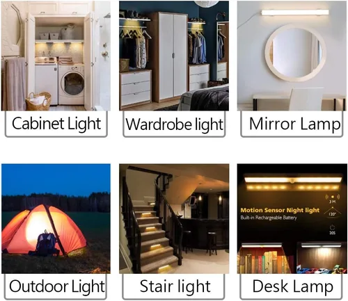 Miniatura 5 de Iluminación regulable para debajo del gabinete, 3 tiras de lectura USB portátiles de temperatura de color, luz de manualidades para cuidado