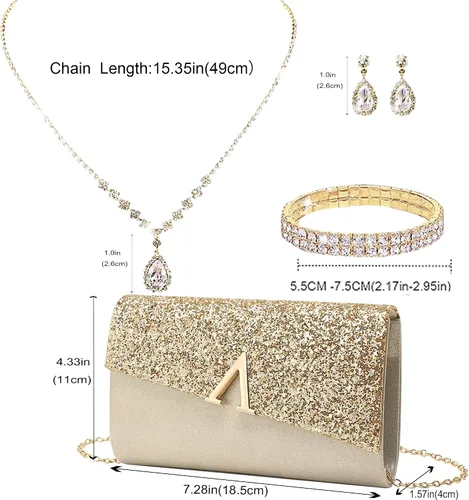Miniatura 21 de LETODE Bolsos de mano para mujer, bolsos de noche y embragues para mujer, bolsos de sobre, bolsos de fiesta, baile de graduación, bolso de boda