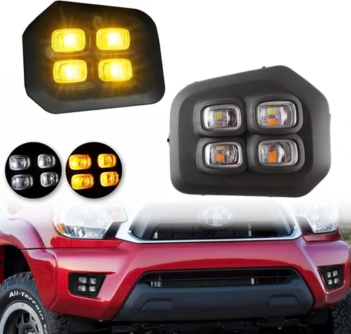 Miniatura 8 de Switchback Luz Marcadora Lateral Delantera LED Blanca/Ámbar Faro Luz de Circulación Diurna Luz de Señal de Giro Secuencial Ámbar Compatible