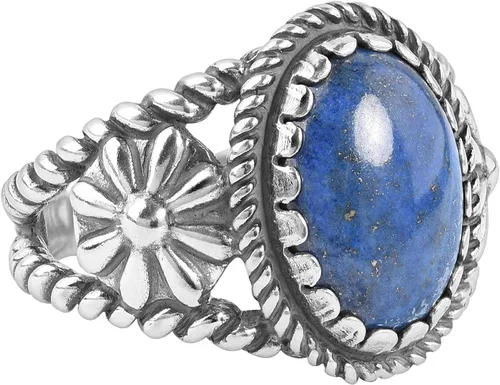 American West Jewelry Anillo de plata de ley para mujeres y hombres, elección de piedras preciosas de inspiración nativa, tallas 5 a 13