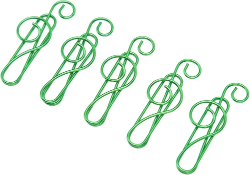 Miniatura 7 de 100 clips para carpeta, abrazaderas de papel, clips de papel elegantes, estilo nota musical, caja de metal antideslizante, bonitos clips de papel
