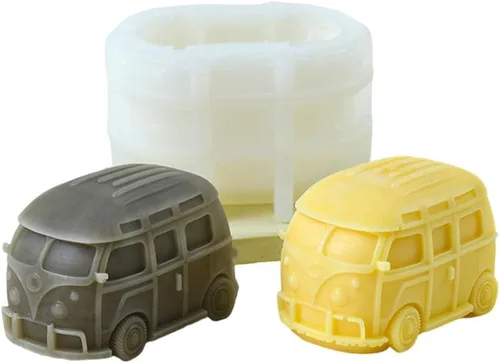 Cestony Moldes de silicona en forma de autocaravana 3D para manualidades, pasteles, fondant, galletas, jabón, azúcar, pudín, chocolate, dulces,