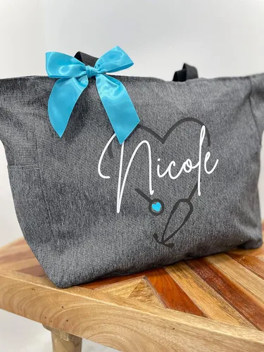 Miniatura 7 de Up2ournecksinfabric LLC Personalized Large Nurse Tote Bag, Custom Gift for Nurse,Customized Tote Bag, Graduation Gift