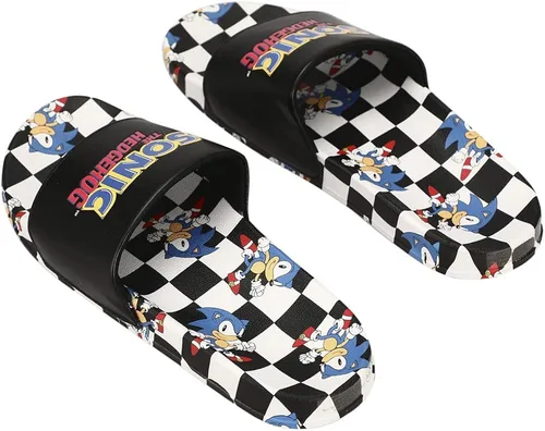 Miniatura 2 de Sonic The Hedgehog Sonic Dash - Sandalias a cuadros para hombre en blanco y negro